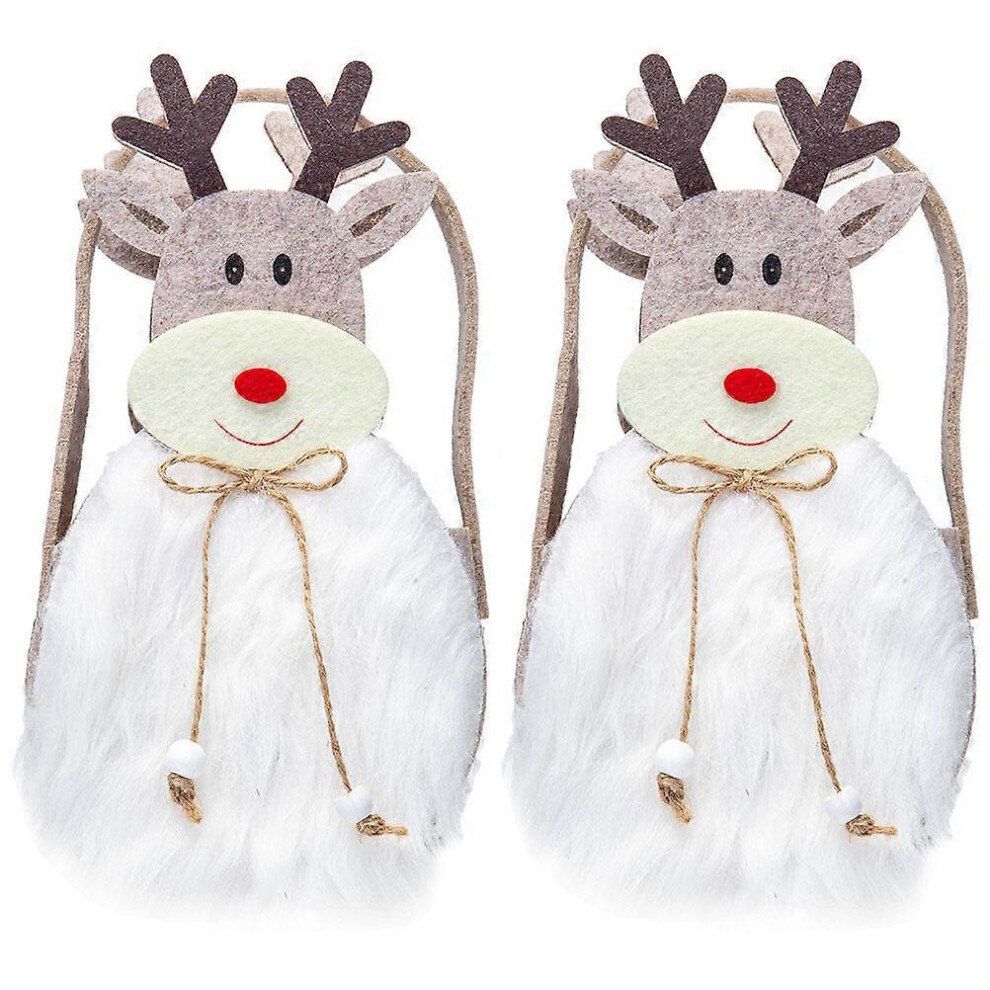 Kricely (As Show, One Size) 2Pcs Christmas Handheld Candy Bag Xmas Treat Boxes Party Favor Bags For Festive