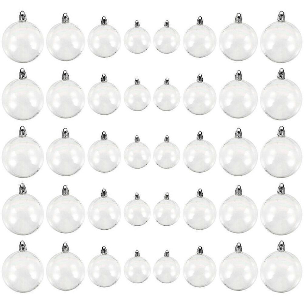 Kricely (As Show, One Size) 40Pcs Christmas Balls Hanging Ornaments Xmas Balls Party Decorative Xmas Tree Decorations Plastic Balls Light