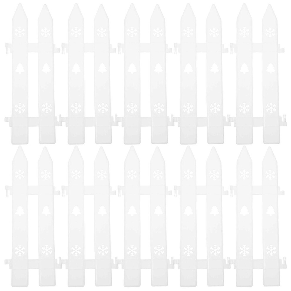 Kricely (As Show, One Size) 20Pcs Plastic Fence Christmas Tree Fence Christmas Tree Decorative Accessories Ornamental Border Panel