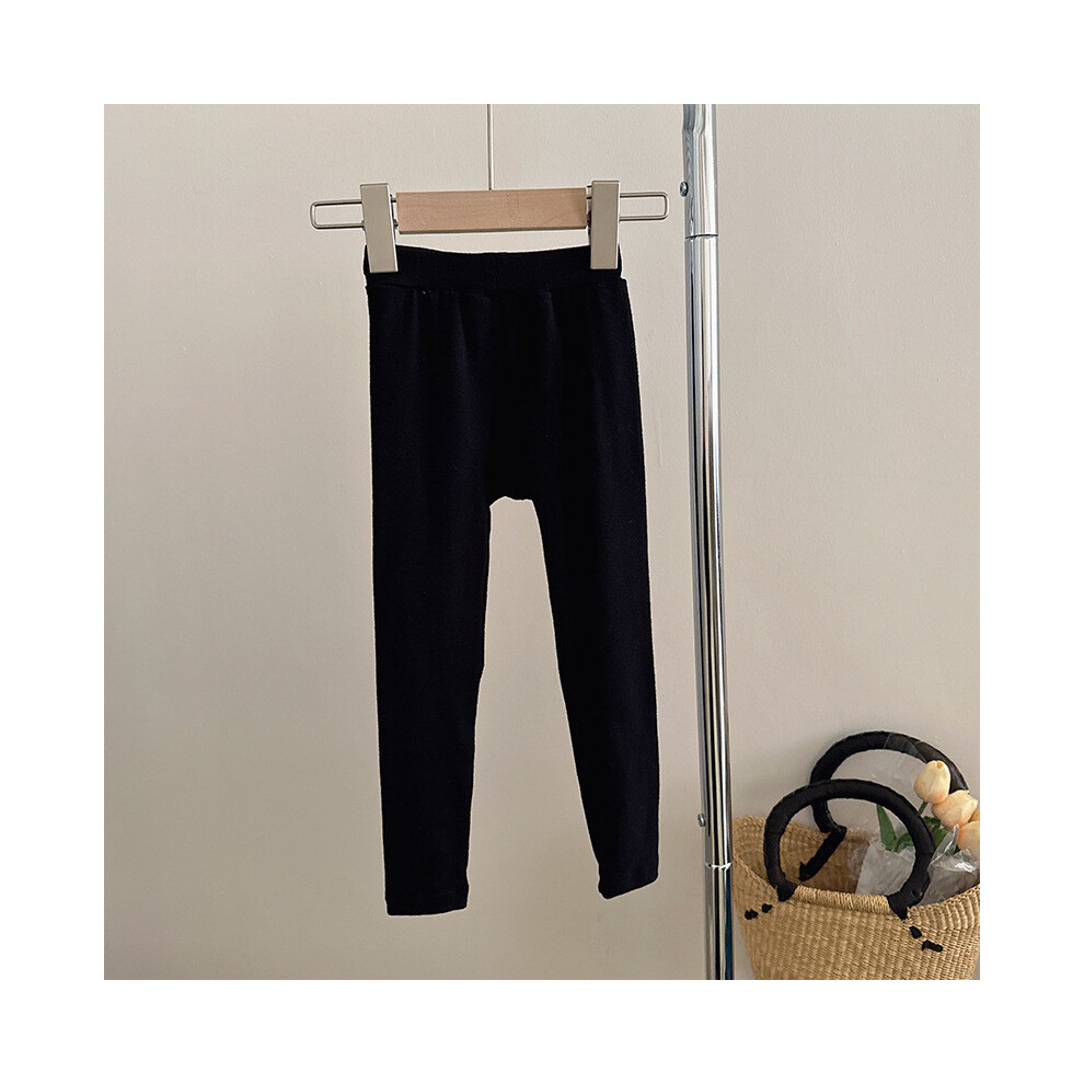 (Black Pants,100cm)Veste en jean élégante fille printemps automne tenue avec haut blanc confortable à manches longues et pantalon noir élégant