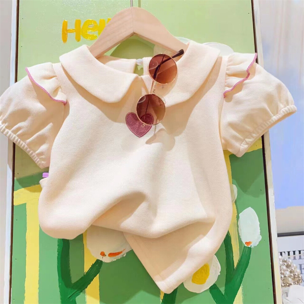 (Beige Top,Size 110)Adorable ensemble robe deux pièces style coréen fille été coton doux pour 3 à 8 ans