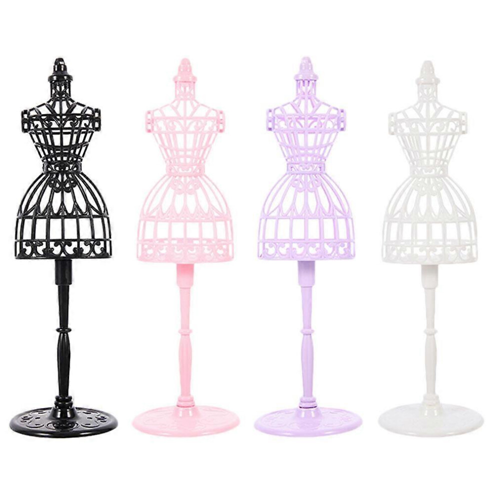 Kricely (As Show, One Size) 4Pcs Doll Clothes Display Rack Miniature Mannequin Model Doll House Accessory Mini Doll Costume Holder