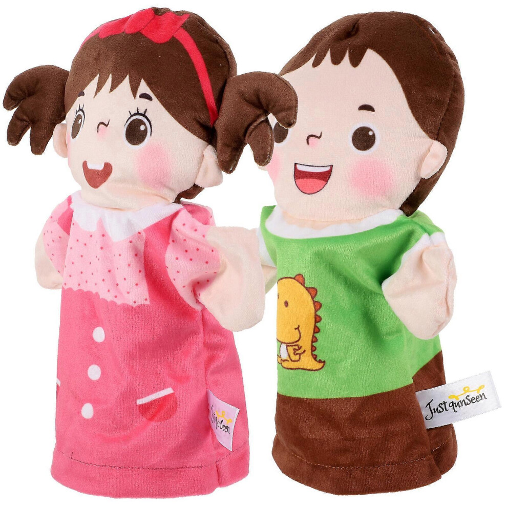 Kricely (24.00X20.00x5.00cm, Assorted Color3) 2Pcs Hand Puppet Figures Story Doll Figures Hand Puppets Realistic Puppet Figures For Kids