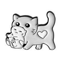 (As show, One size) Cat Brooch Funny Small Cartoon Alloy Animal Cat Brooches for Bag Clothes Jeans