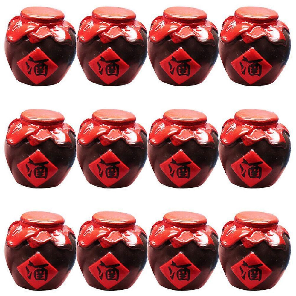 Kricely (As Show, One Size) 12Pcs Mini House Decoration Miniature Wine Jars Models Mini House Ornaments
