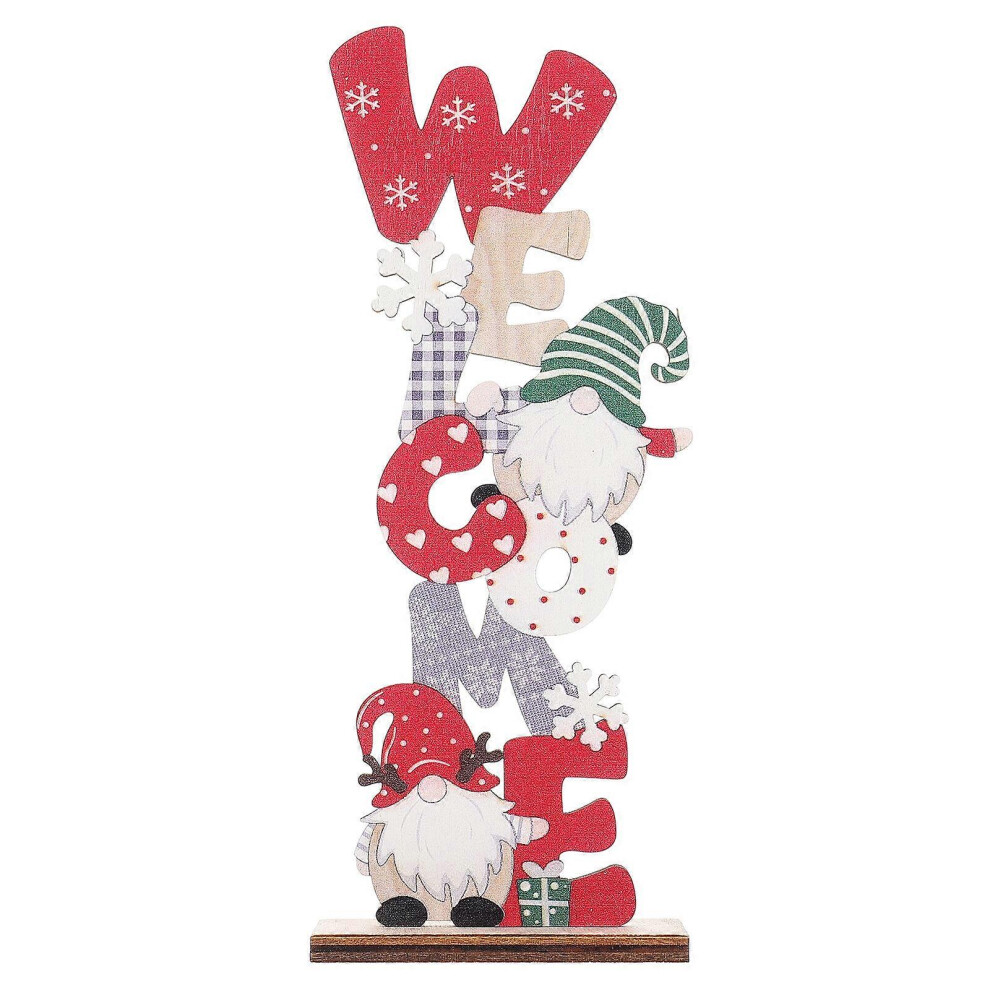 (As show, One size) Adorable Xmas Decorative Craft Home Desktop Ornament Scene Layout Adornment (WELCOME)-image-OPC-PGZZF7D-NEW