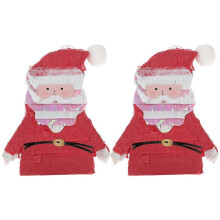 (As show, One size) 2pcs Santa Clause Shaped Pinata Christmas Party Pinata Decor Candy Filled Photo Prop