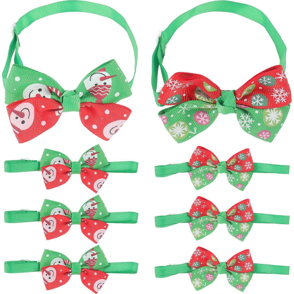Kricely (As Show, One Size) 8Pcs Pet Collars Christmas Party Cat Collars Adjustable Dog Collars Pet Costume Accessories