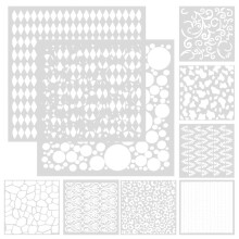 (As show, One size) 9 Sheets of Creative Hollow Stencils Decorative Graffiti Templates Wall Art Drawing Templates