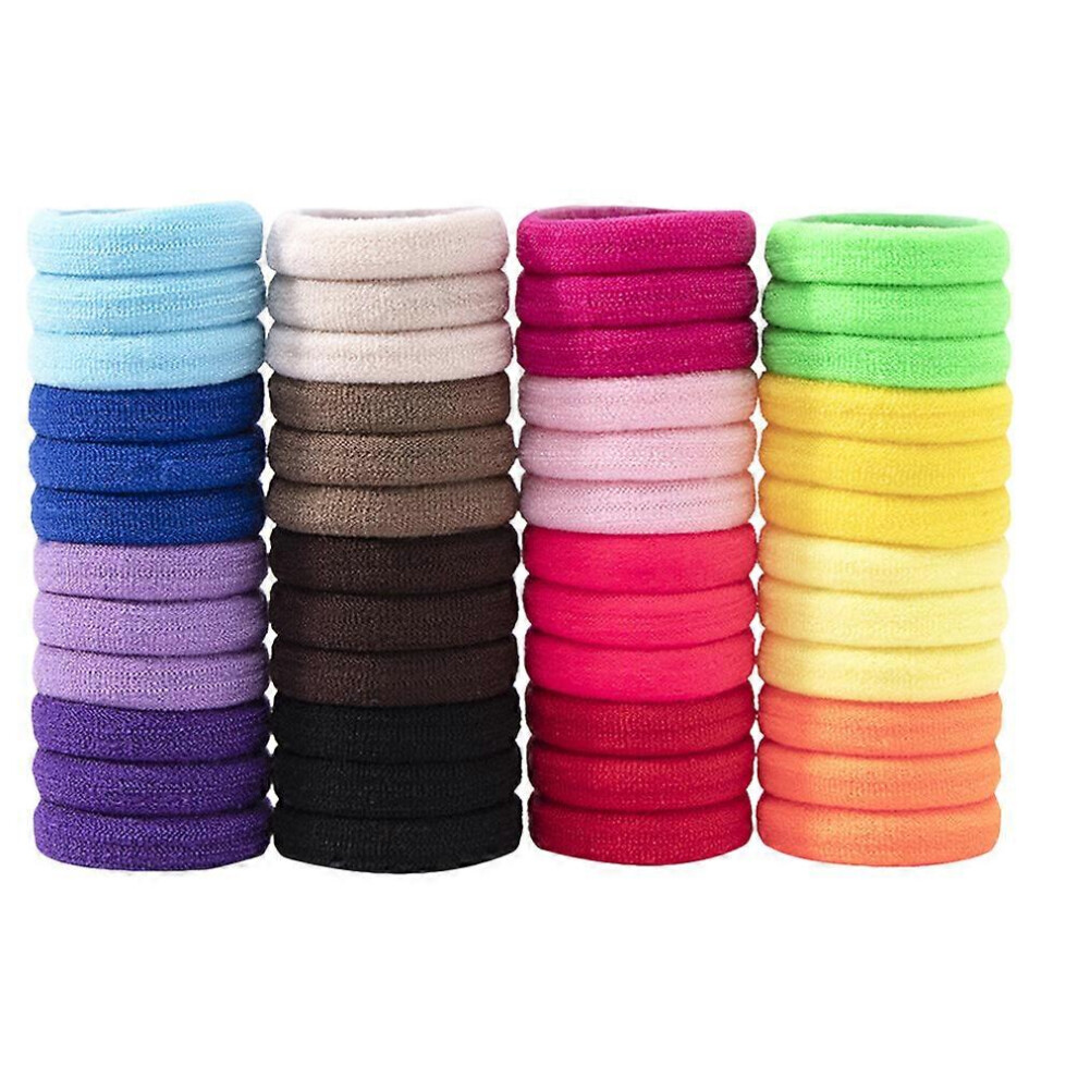 Kricely (As Show, One Size) 100Pcs Colorful Hair Ring Unique Hair Bands Hair Rope Hair Tie Ponytail Holders Hair Accessories For Women Girls (Random Color)