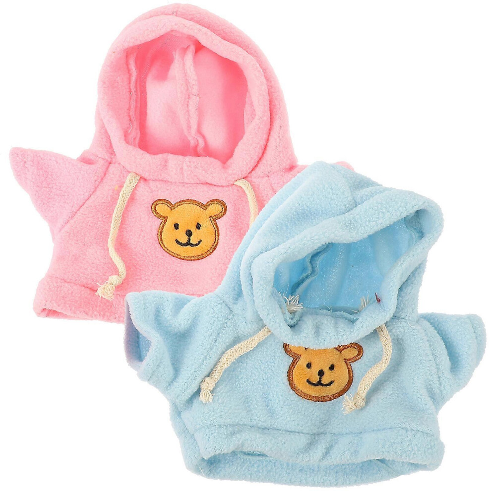 Kricely (Assorted Color1, One Size) 2Pcs Replaceable Bear Clothes Lovely Doll Costume Doll Clothes Girls Doll Dress Up Clothes