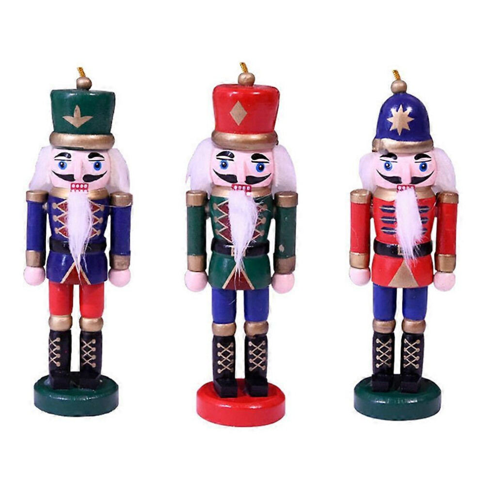 Kricely (As Show, One Size) 3 Pcs Nutcracker Soldier Pendants Xmas Nutcracker Hanging Decor Xmas Doll Adorn