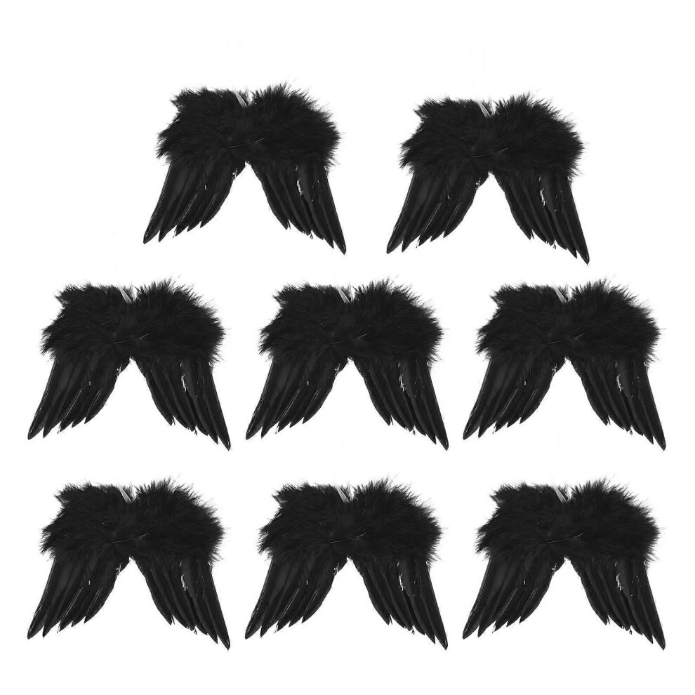 Kricely (As Show, One Size) 8Pcs Feathers Wing Pendants Xmas Tree Hanging Ornaments Decorative Wing