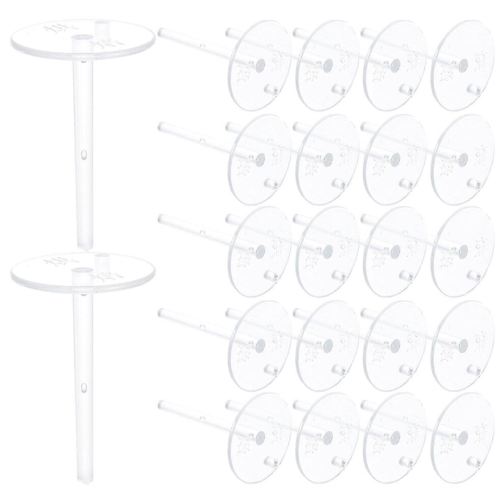 Kricely (As Show, One Size) 100Pcs Cake Doll Decoration Holder Food-Grade Cake Topper Fixing Nail Cake Decor Plastic Nail