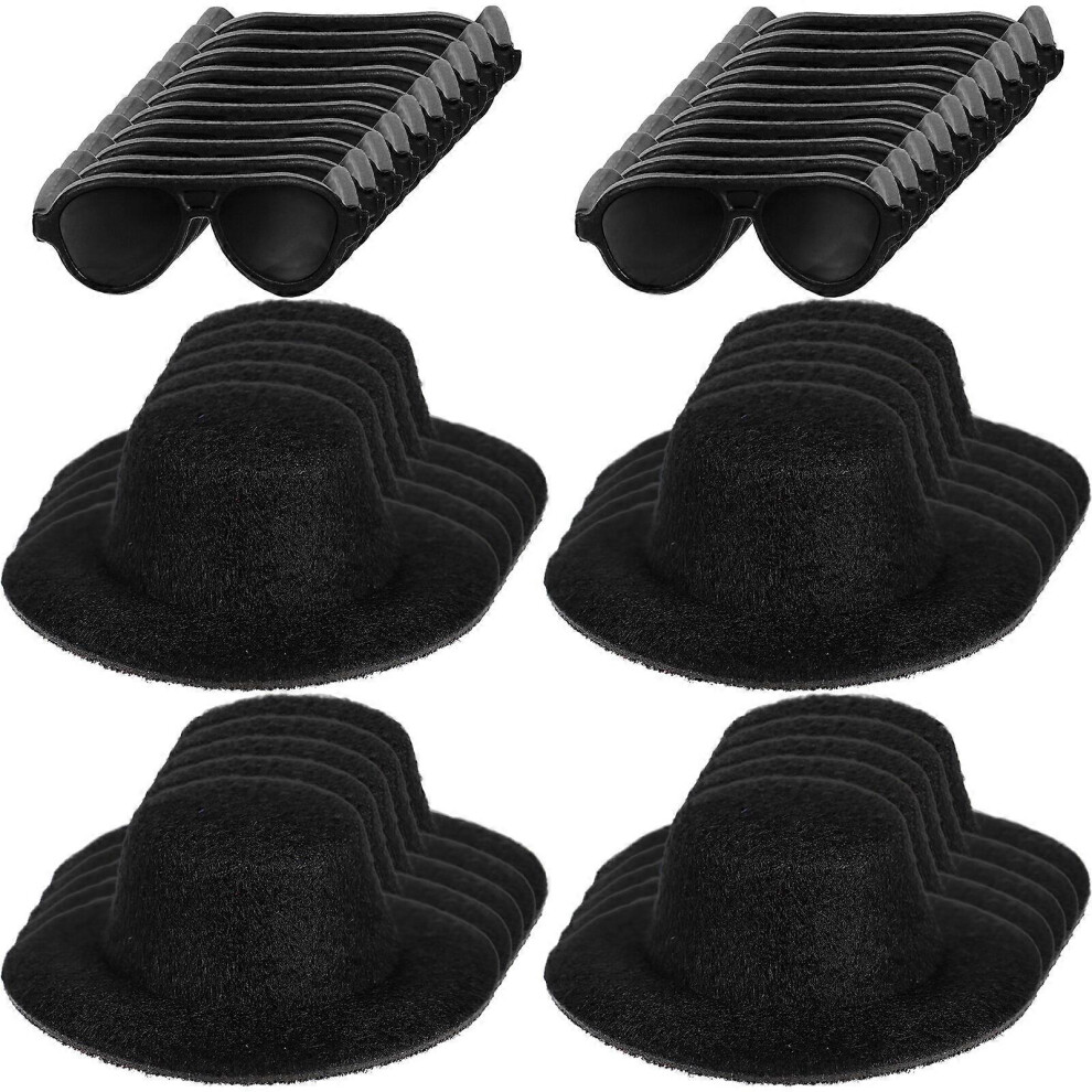 Photos - Doll Accessories  1 Set of Black Mini Formal Hats Miniature Doll Formal Hats For Doll Accessory(As show, One size)