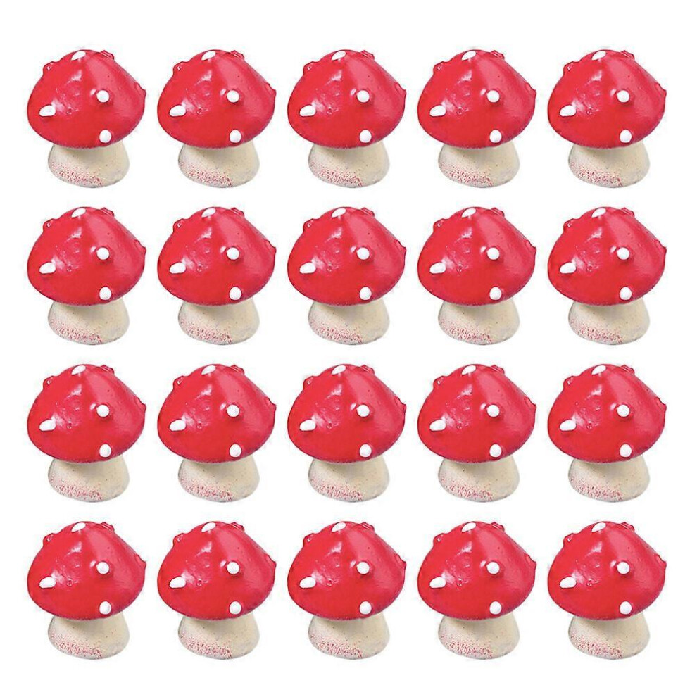Kricely (As Show, One Size) 20Pcs Miniature Mushroom Decors Landscaping Plastic Adornments Mini Ornament