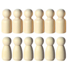 (As show, One size) 12pcs Micro Landscape Wooden Doll Ornament Wooden Doll Model Sand Table Supply