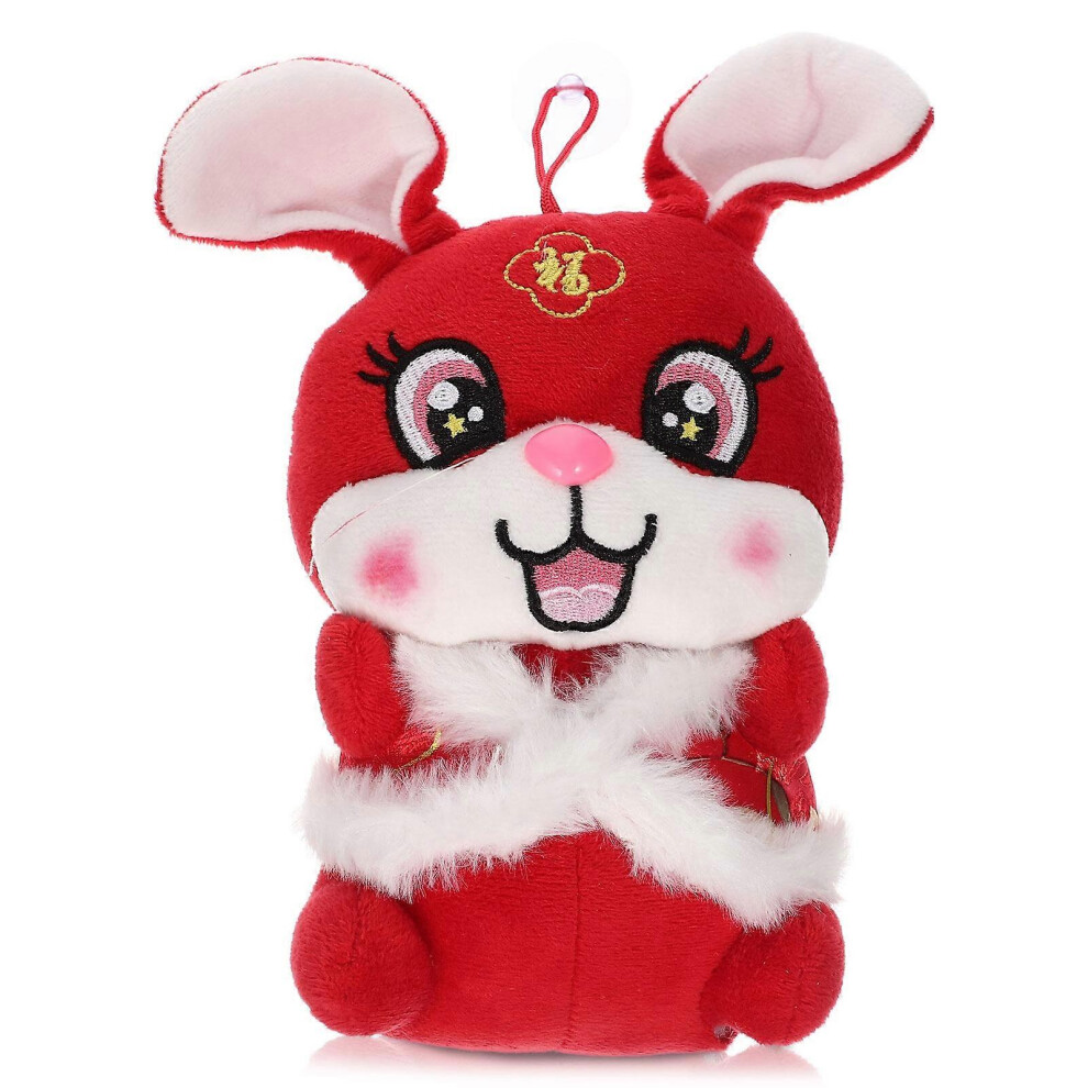 Kricely (24X12cm, As Shown-1) Stuffed Bunny Doll 2023 Rabbit Mascot Zodiac Rabbit Plush Toy Chinese New Year Gift