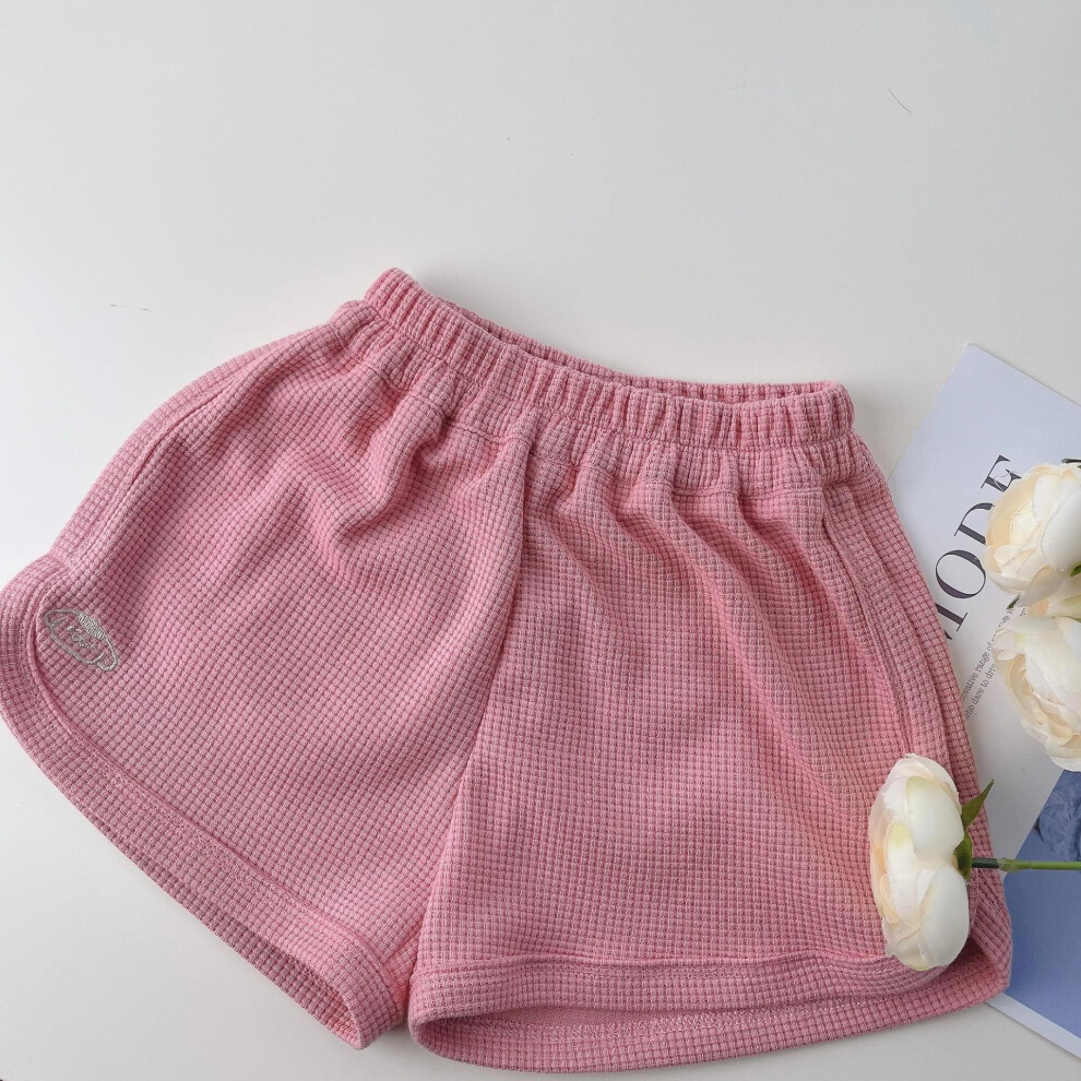 (Pink Shorts,Size 140)Adorable ensemble robe deux pièces style coréen fille été coton doux pour 3 à 8 ans