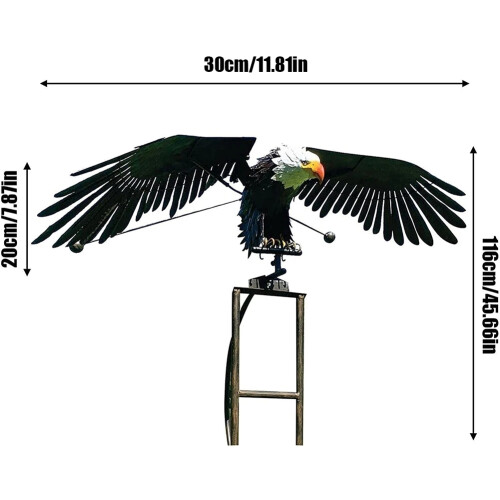 (1PC Eagle ) Wind Spinners Eagle Stakes Iron Wing Flapping Eagle Pinwheel Lawn Ornaments Crafts Garden Art Decor