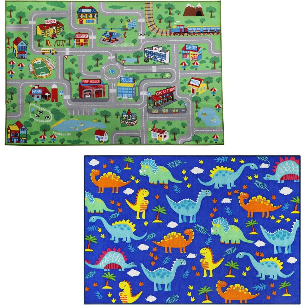 Capslpad Kids Rug Educational Play Rug 6.6' x 5' Large Learning Play Game Area Rug-image-OPC-PGZZFVT-NEW