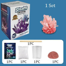 (Red) Magics Crystal Growing Kit Decoration Glass Crystal Science Experiments Puzzle And Stress Relief Kids Toy