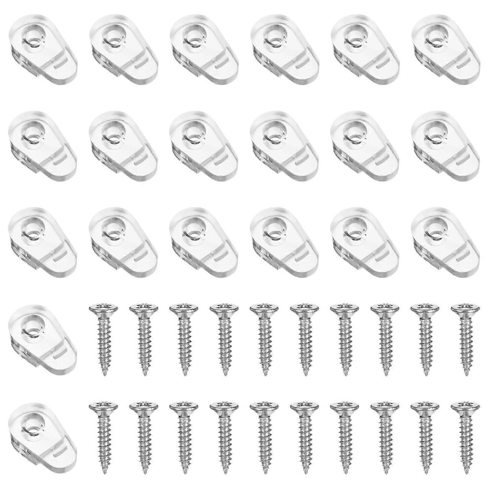 Kricely (As Show, One Size) 20 Pcs Mirror Holder Clips Plastic Fixing Clips With Screws For Fixing Mirror Cabinet Door