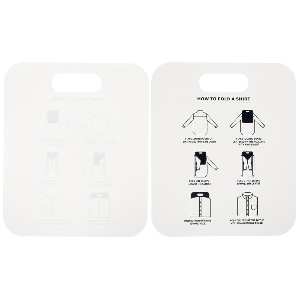 Kricely (As Show, One Size) 2Pcs Professional Shirt Cardboard Clothes Folder Pp Simple Laundry Folding Board Light