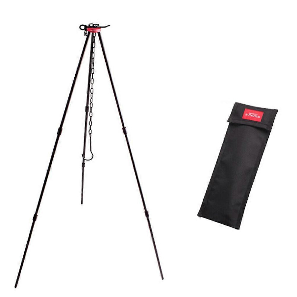 Kricely (As Show, One Size) 1 Set Of Outdoor Cooking Tools Camping Tripod Hanging Pot Rack Pot Hanger Light