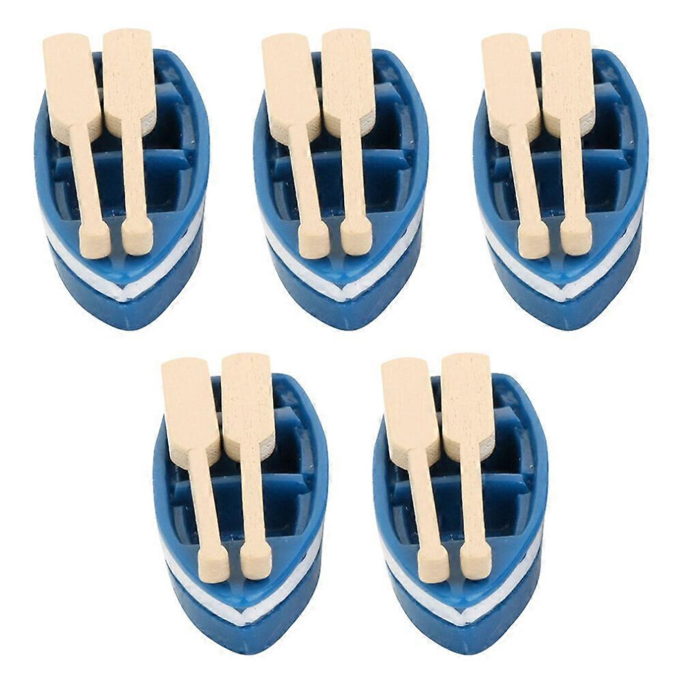 Photos - Other Toys  5 Sets Miniature Dollhouse Boat with Oars Mini Fairy Garden Ornament Accessories(As show, One size)