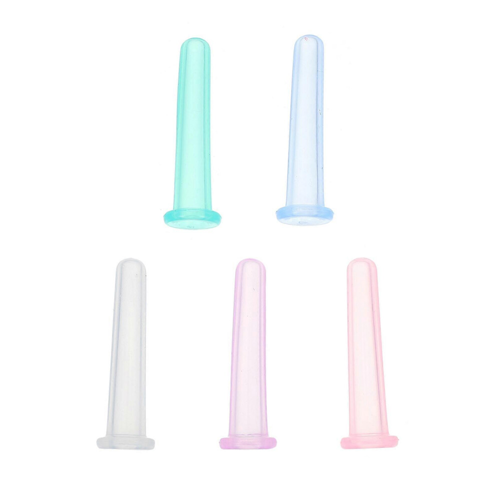 Kricely (As Show, One Size) 5Pcs Silicone Cupping Cups Eyes Therapy Tools Vacuum Cupping Jars (Assorted Color)