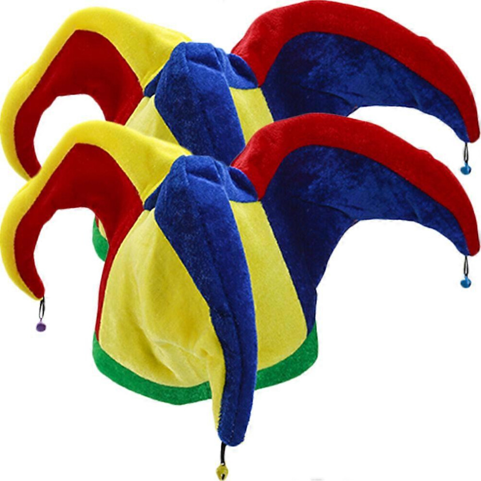 Kricely (As Show, One Size) 2Pcs Funny Clown Hats With Bells Clown Cosplay Costume Accessories Props