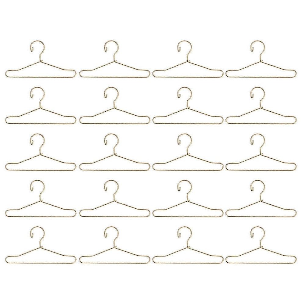 Kricely (As Show, One Size) 20 Pcs Metal Doll Clothes Hangers Durable Clothes Hanger Mini Doll Clothes Rack