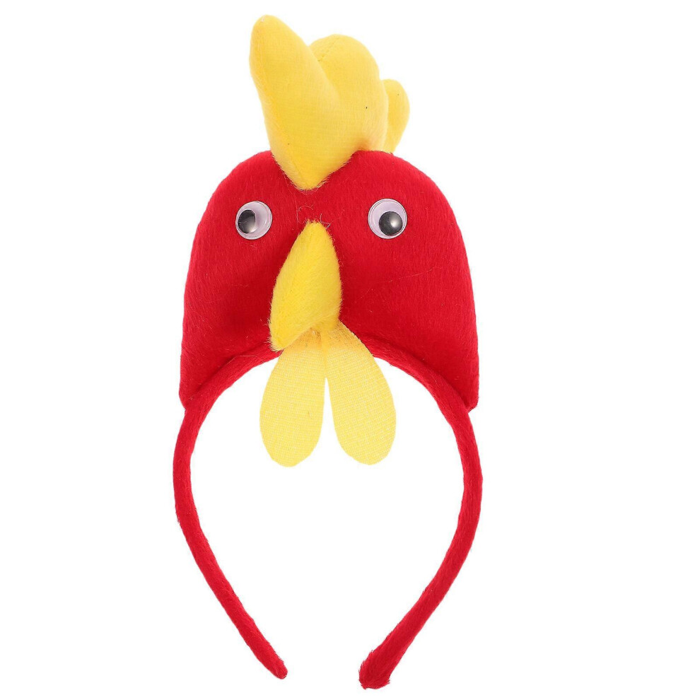 Kricely (As Show, One Size) Children Headband Rooster Hairband Hair Adult Halloween Headpiece Hair Accessories For Masquerade Party Costume Performance Red