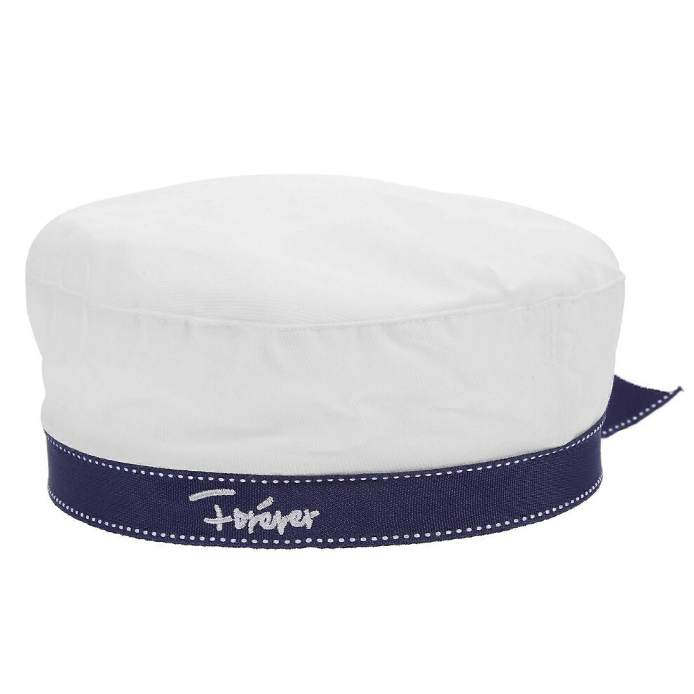 Kricely (As Show, One Size) 1Pc White Navy Sailor Hat All-Matched Hat Stylish Beret Hat Uniform Hat
