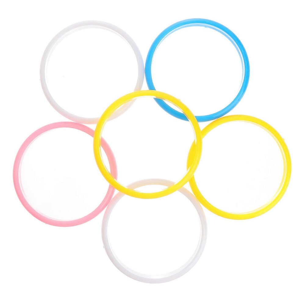 Kricely (As Show, One Size) 6Pcs Fashion Plastic Bangle Bracelets Candy Color Bracelet For Women Children (Random Color)