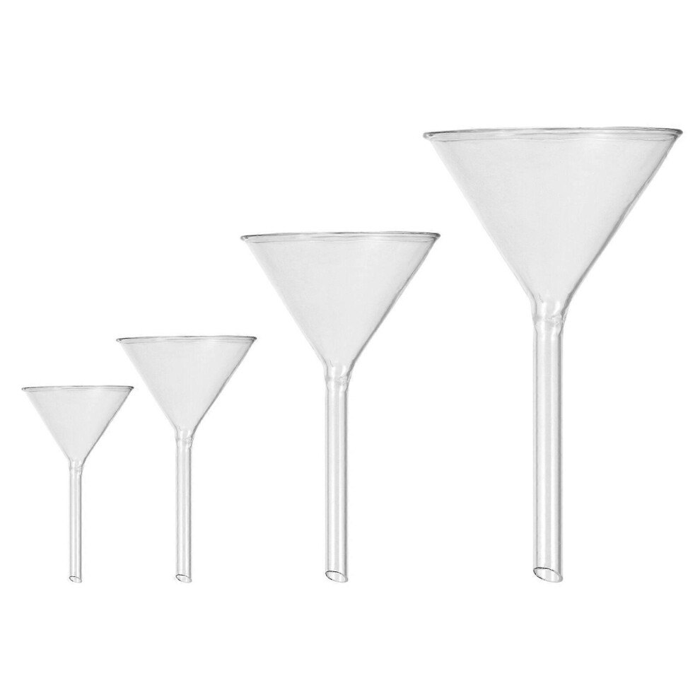 Kricely (As Show, One Size) 4Pcs Glassware Labware Analytical Chemistry Feeding Funnel Liquid For Labs