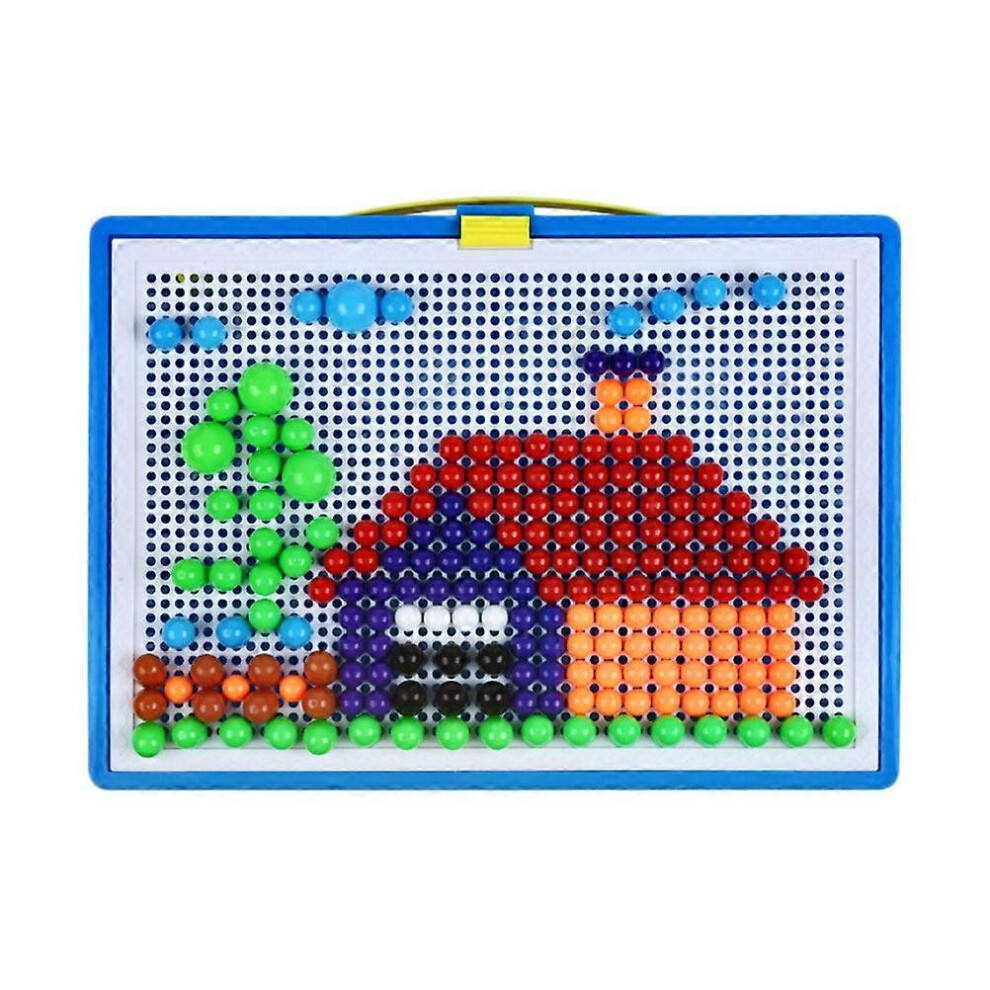 Kricely (As Show, One Size) 1 Set Creative Diy Button Toy Mushrooms Nails Pegboard Puzzle Educational Preschool Toy For Kids Kindergarten Home