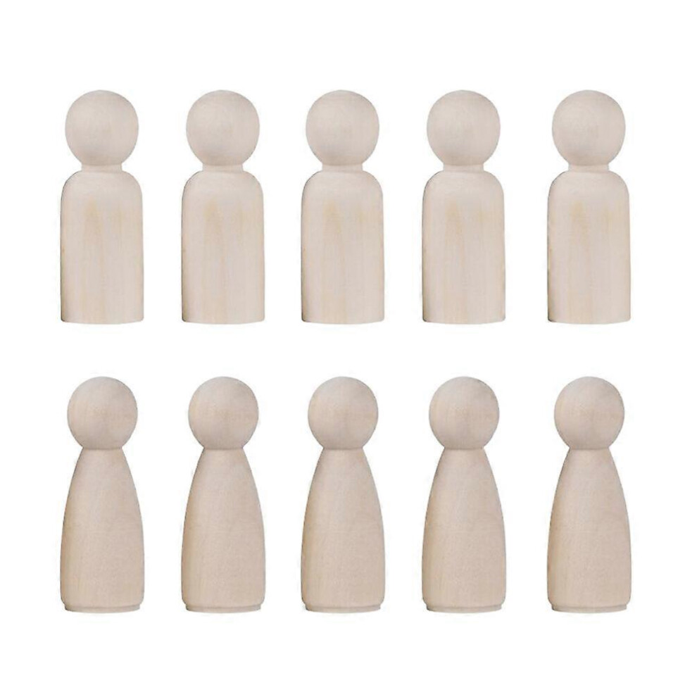 Kricely (As Show, One Size) 20 Pcs Small Unfinished Wooden Man Doll Children Graffiti Puppet Toys (35Mm Boy + 35Mm Girl, 10 Pcs Each)