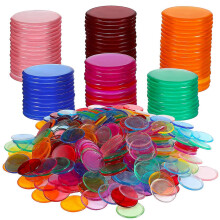 (As show, One size) 500 Pcs Bingo Chips Plastic Round Pieces Markers for Bingo Game Cards Counting Game Accessories