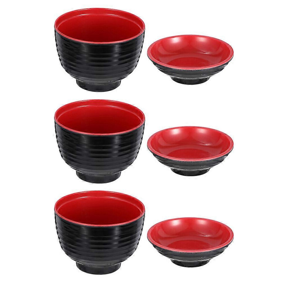 Kricely (As Show, One Size) 3Pcs Japanese Style Cover Small Bowl Miso Bowl Small Soup Bowl Hot Pot Bowl