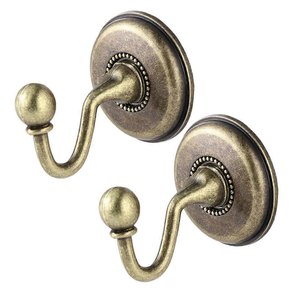 Kricely (As Show, One Size) Winomo 2Pcs Vintage Alloy Pommel Curtain Holdbacks Tieback Hooks Door Wall Hat Coat Hangers (Bronze) Bronze