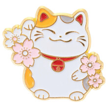 (As show, One size) 1Pc Cat Brooch Japanese Style Brooch Cartoon Fortune Cat Pin Clothing Accessory (Random Style)