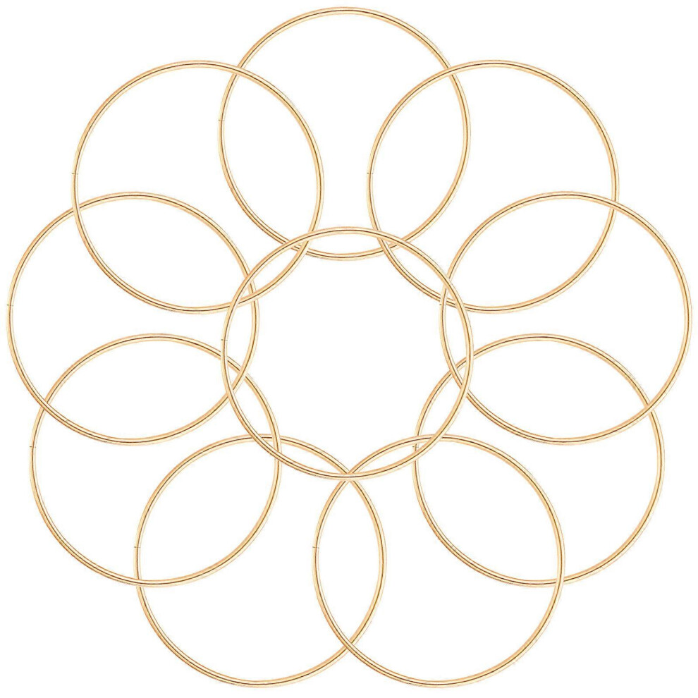 Kricely (As Show, One Size) 10Pcs Dream Catcher Metal Hoops Macrame Rings Diy Crafts Floral Wreath Metal Hoops Handicraft Rings
