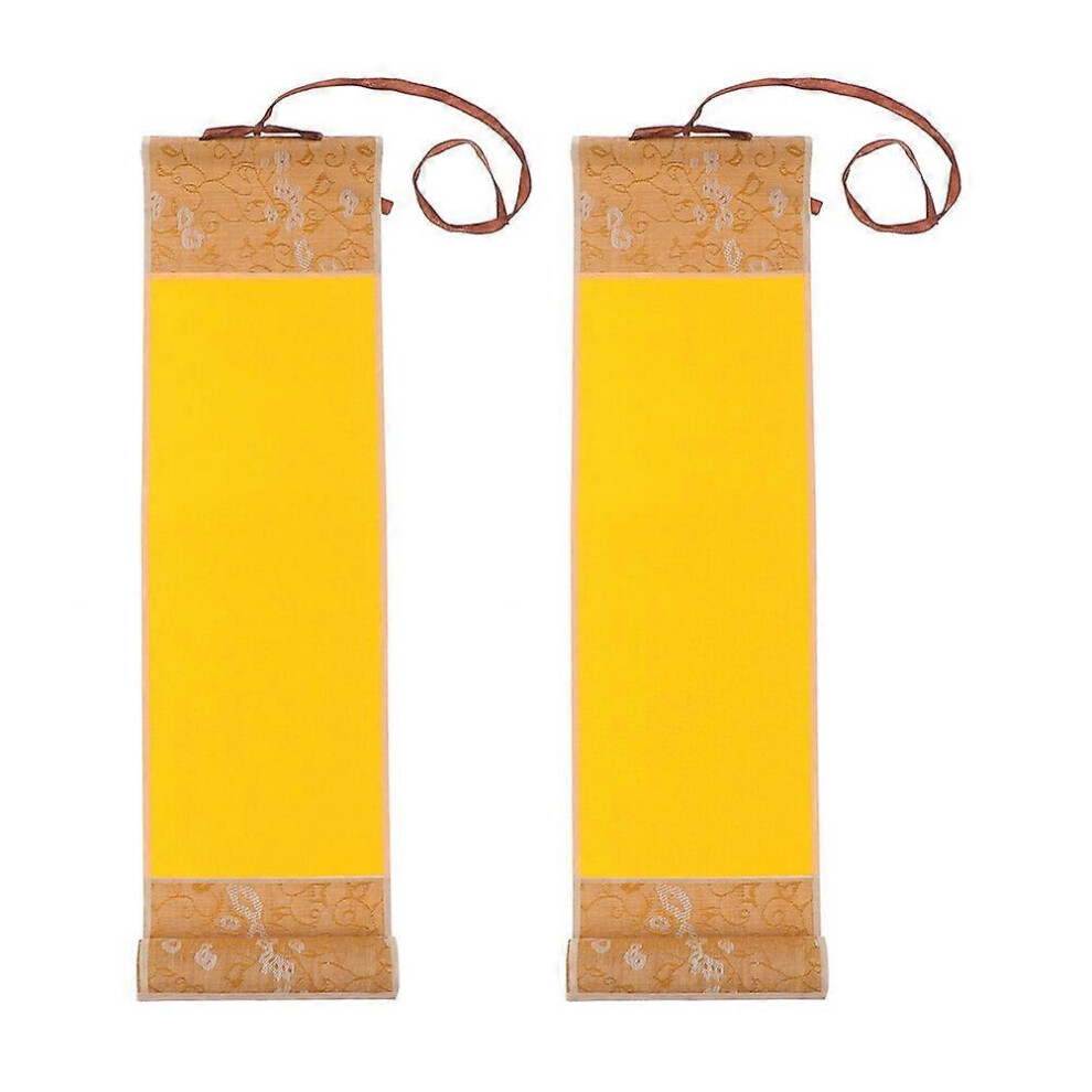 Kricely (As Show, One Size) 2Pcs Blank Chinese Scroll Paper Painting Scroll Hanging Chinese Calligraphy Paper