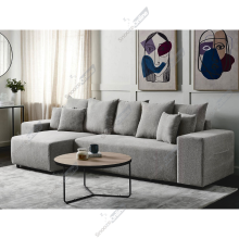(Grey, Left Hand Chaise) Naple L Shaped Sofa with Scatter Back Soft Cushions & Side Pockets | 3-4 Seater Sofa Chaise | Corner Sofa Couch with Left/Right Hand - Sofas & Couches