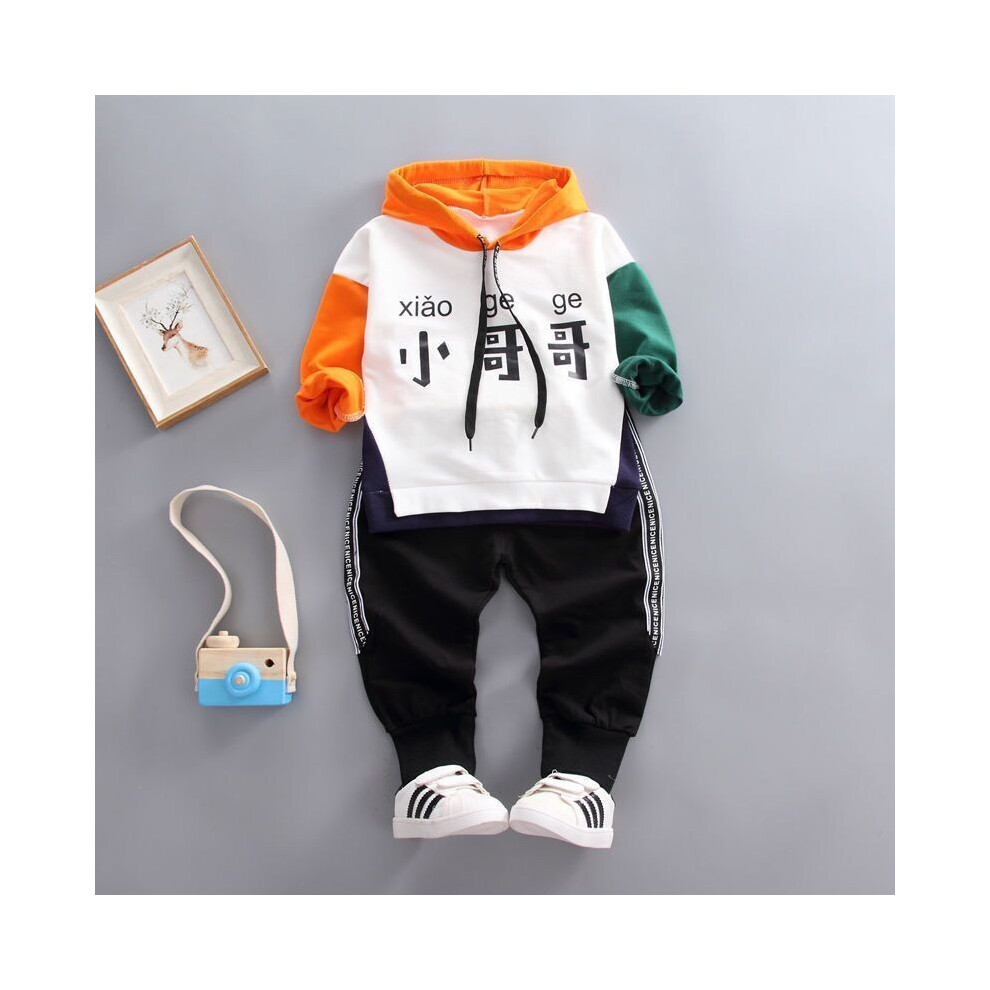 (Orange,90cm)Adorable ensemble superposition automne garçon mignon enfant trois pièces pull gilet tenue