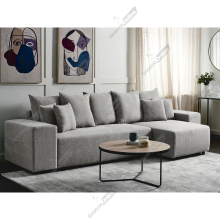 (Grey, Right Hand Chaise) Naple L Shaped Sofa with Scatter Back Soft Cushions & Side Pockets | 3-4 Seater Sofa Chaise | Corner Sofa Couch with Left/Right Hand - Sofas & Couches