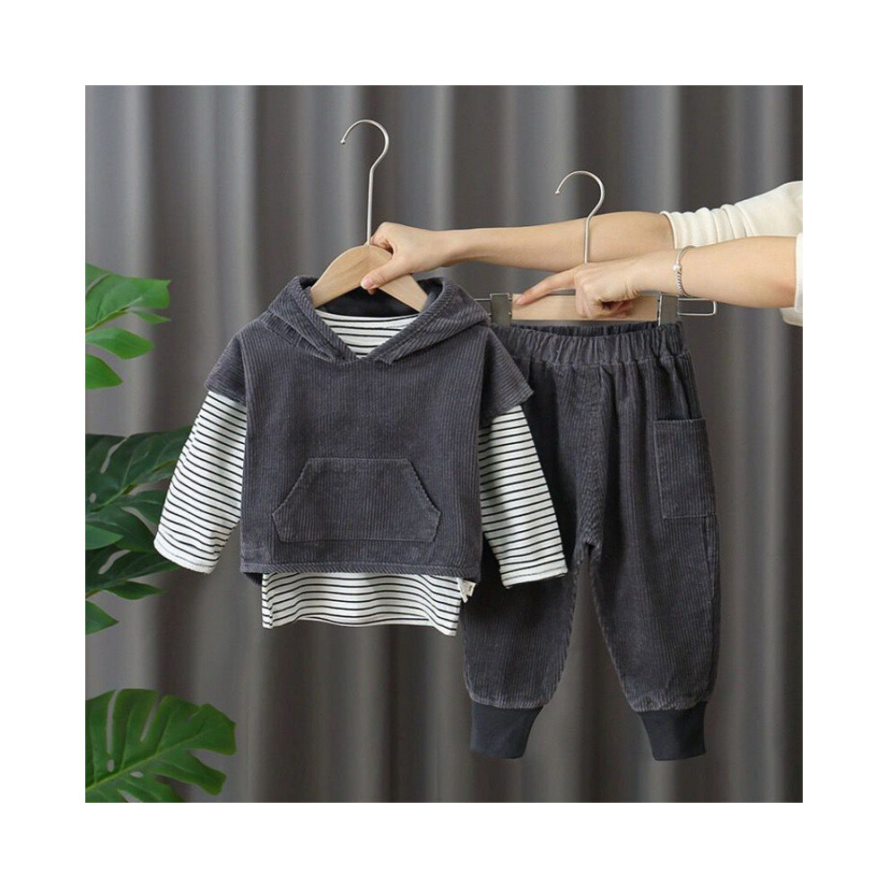 (Dark Gray,80)Adorable ensemble vêtements bébé disponible en tissus doux parfait pour bébé fille et garçon