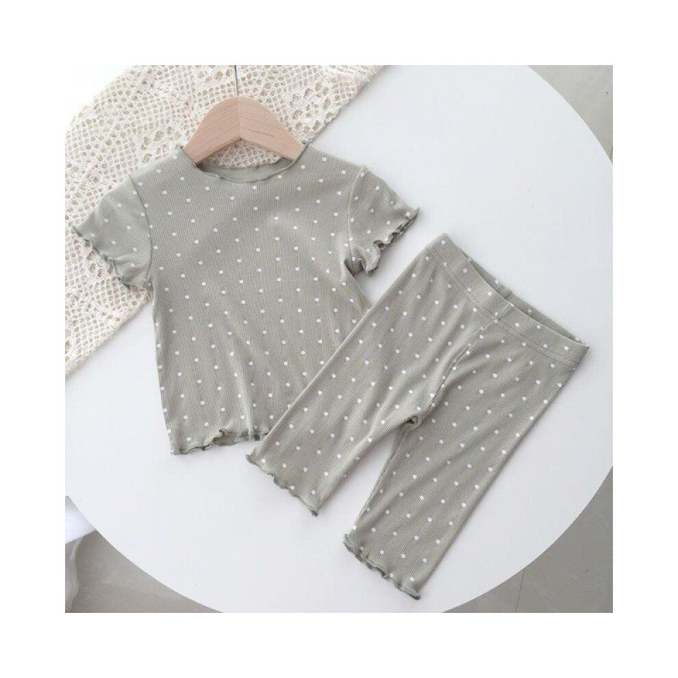 (StyleD,100)Magnifique vêtement de détente été bébé avec tissu de soie glacée respirant et imprimés élégants